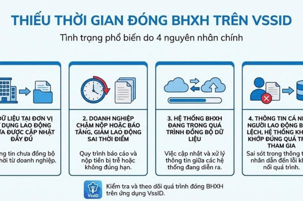 Cách xử lý khi VssID hiển thị thiếu năm đóng bảo hiểm xã hội