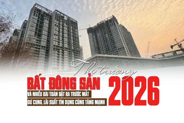 Thị trường bất động sản 2026 và nhiều bài toán đặt ra trước mắt: Dư cung, lãi suất tín dụng cũng tăng mạnh Thị trường bất động sản 2026 và nhiều bài toán đặt ra trước mắt: Dư cung, lãi suất tín dụng cũng tăng mạnh