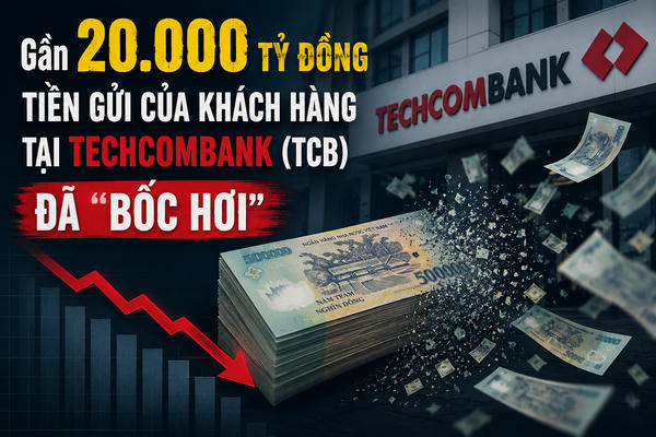 Gần 20.000 tỷ đồng tiền gửi của khách hàng tại Techcombank (TCB) đã “bốc hơi” như thế nào? Điều gì đang diễn ra tại nhà băng này?