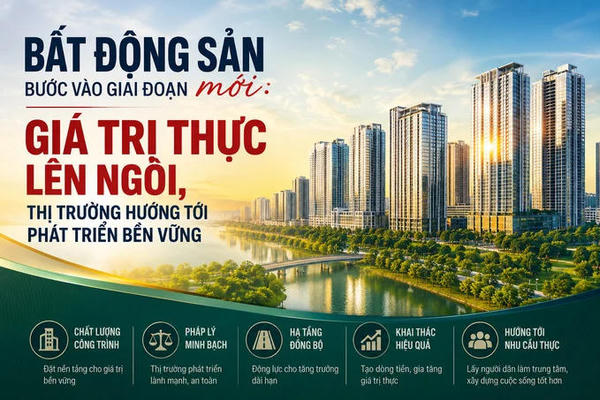 Bất động sản bước vào giai đoạn mới: Giá trị thực lên ngôi, thị trường hướng tới phát triển bền vững