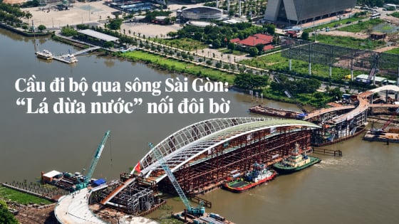 Cầu đi bộ qua sông Sài Gòn: “Lá dừa nước” nối đôi bờ