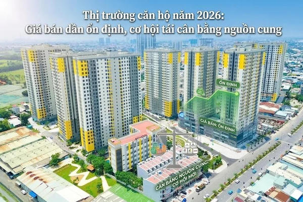 Thị trường căn hộ năm 2026: Giá bán dần ổn định, cơ hội tái cân bằng nguồn cung Thị trường căn hộ năm 2026: Giá bán dần ổn định, cơ hội tái cân bằng nguồn cung