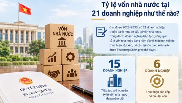 Tỷ lệ vốn nhà nước tại 21 doanh nghiệp như thế nào? Tỷ lệ vốn nhà nước tại 21 doanh nghiệp như thế nào?