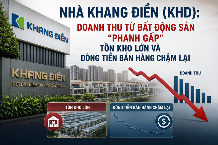 Nhà Khang Điền (KHD): Doanh thu từ bất động sản “phanh gấp”, tồn kho lớn và dòng tiền bán hàng chậm lại
