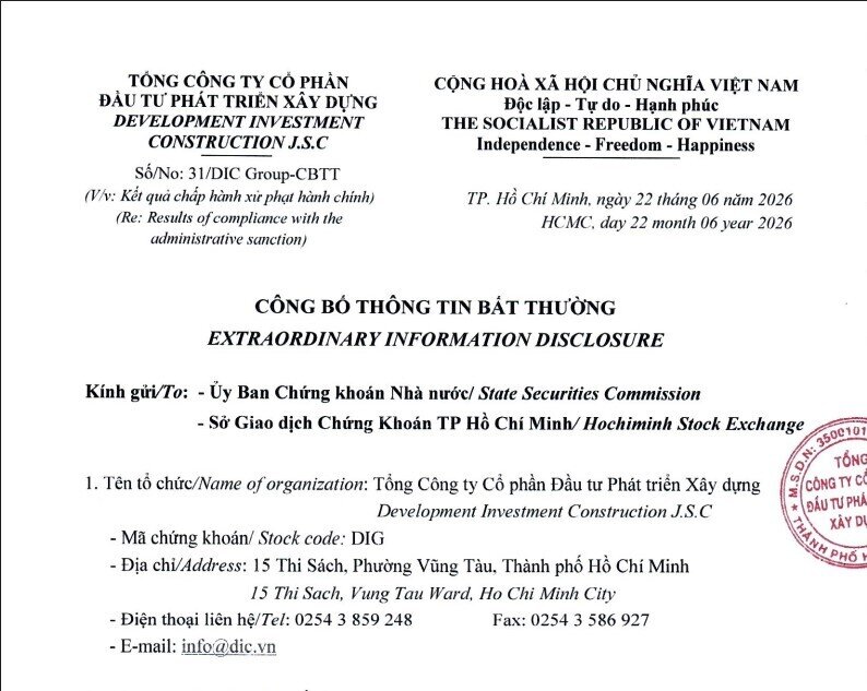 DIG lên tiếng về sai phạm lô trái phiếu 600 tỷ đồng