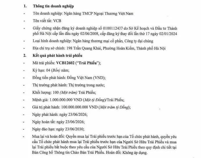 Vietcombank huy động tối đa 10.000 tỷ trái phiếu trong năm 2026
