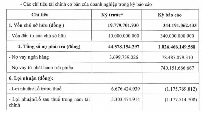   Tính đến ngày 30/6/2025, tổng nợ phải trả của công ty này đạt 1.026 tỷ đồng, gấp 2,98 lần vốn chủ sở hữu.  