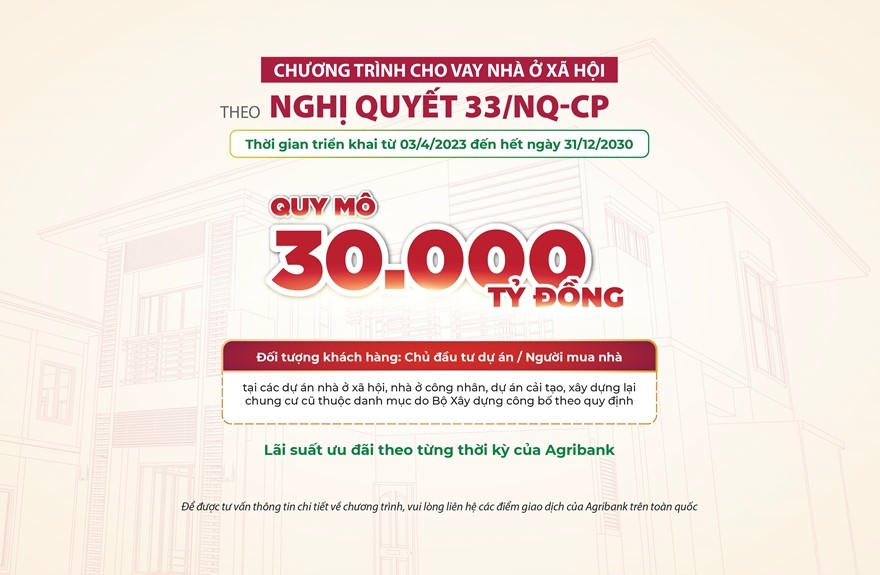 Agribank tiên phong triển khai tín dụng ưu đãi cho nhà ở xã hội