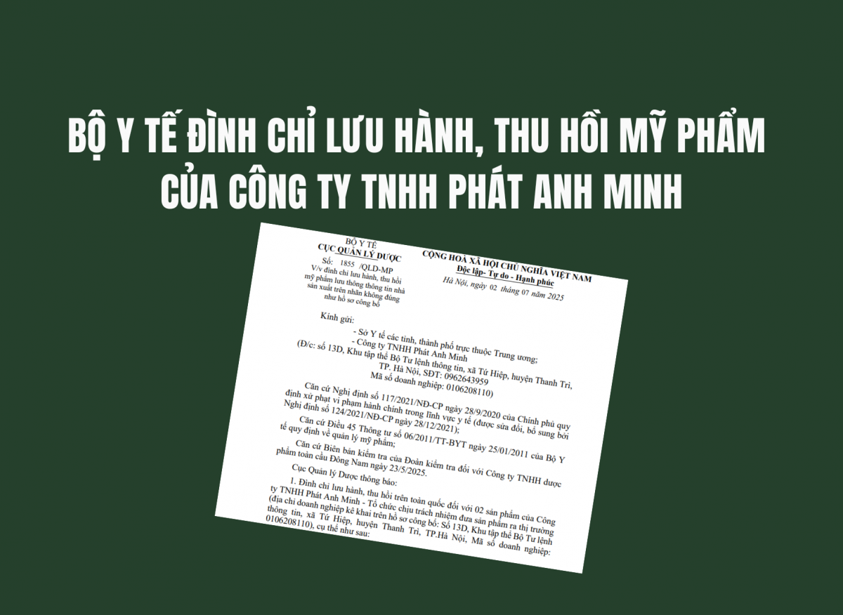 Thu hồi "hàng giả" với 3 sản phẩm mỹ phẩm của Công ty cổ phần Vinamake