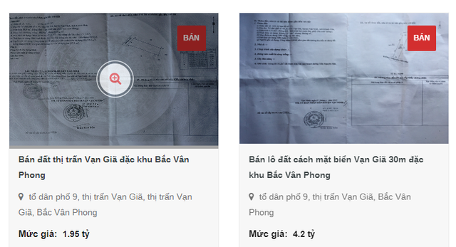 Nhiều trang mạng vẫn giữ nguyên trạng thái rao bán đất Bắc Vân Phong lên tới hàng tỷ đồng mỗi lô