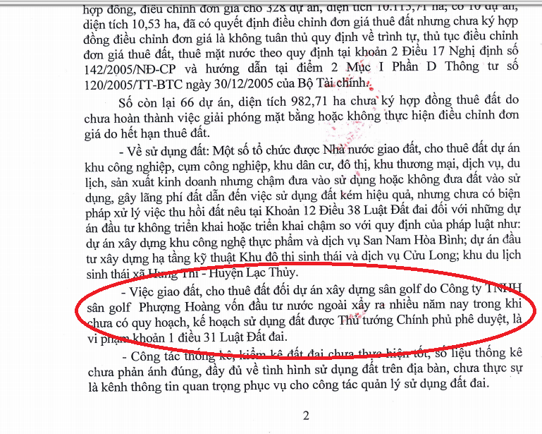 Hòa Bình: Vì sao sân golf Phượng Hoàng xây dựng khi chưa có phép trong nhiều năm?