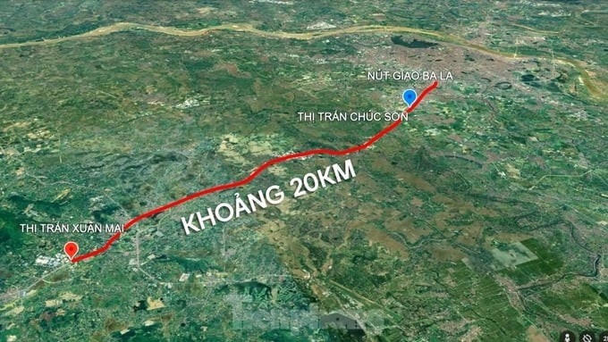 Dự án có tổng kinh phí đầu tư hơn 8.100 tỷ đồng. Ảnh vệ tinh &nbsp;