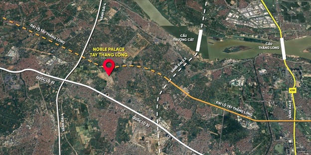 Nằm ngay sát đại lộ Tây Thăng Long, dự án Noble Palace Tay Thang Long của Sunshine Group là một trong những dự án được hưởng lợi nhiều nhất với thời gian di chuyển từ dự án đến Tây Hồ chỉ còn 15 phút &nbsp;