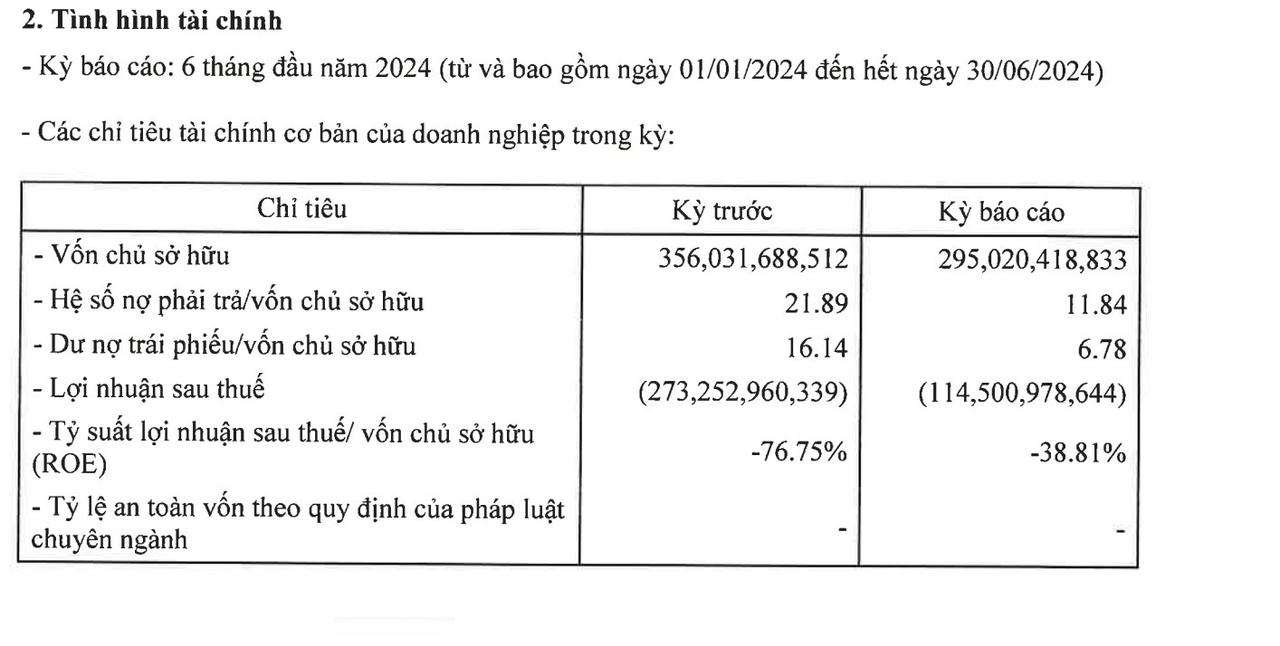 Tình hình tài chính của&nbsp;Setra Corp trong nửa đầu năm 2024 &nbsp;