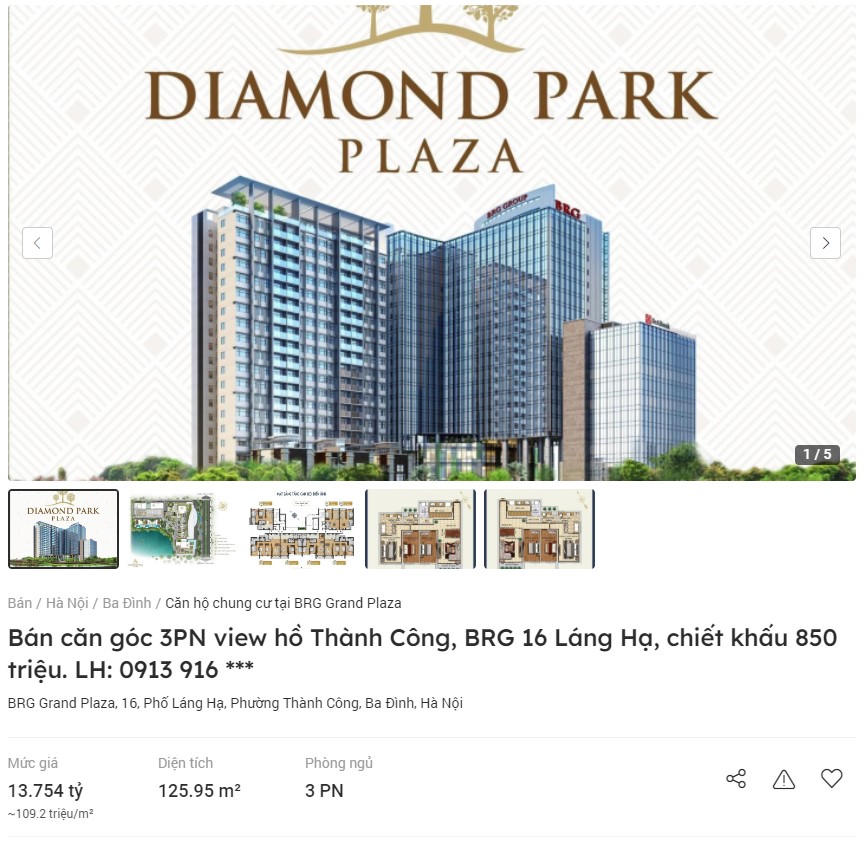 Ảnh chụp màn hình từ Batdongsan.com.vn. &nbsp;