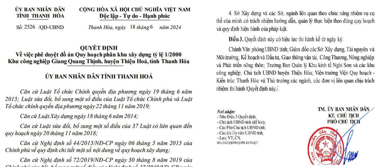 Thanh Hóa mở thêm khu công nghiệp 348ha tại huyện Thiệu Hóa