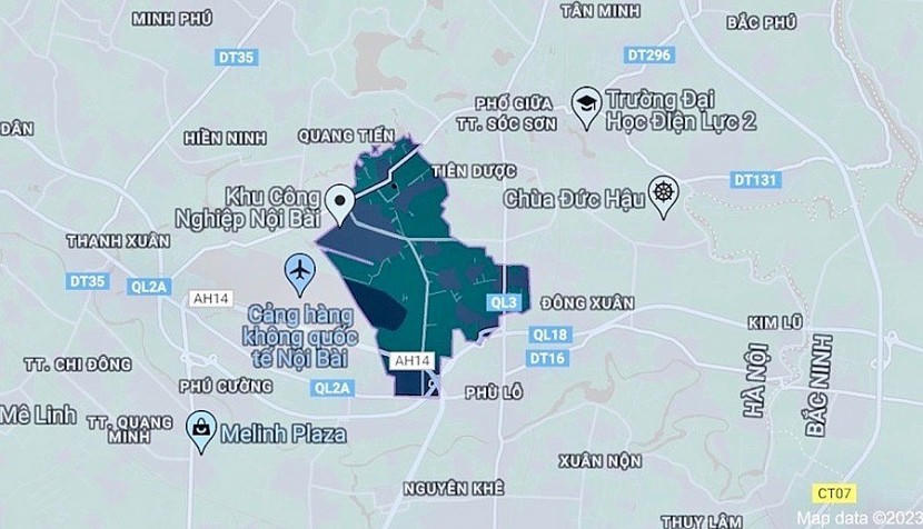 Xã Mai Đình (huyện Sóc Sơn), nơi diễn ra phiên đấu giá quyền sử dụng 815m2 đất ở &nbsp;