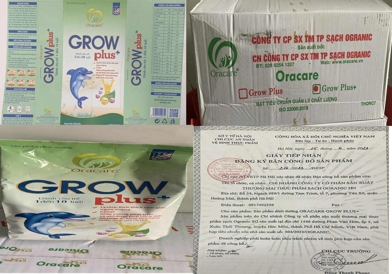 Doàng sản phẩm Oracare Grow Plus đang được một số trường học tại Hà Tĩnh áp dụng "dùng thử" vào bữa ăn dinh dưỡng cho các học sinh mầm non... &nbsp;