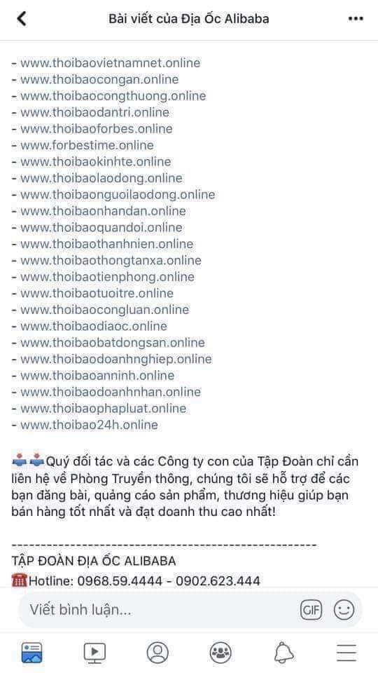 Địa ốc Alibaba bị phạt 15 triệu đồng - Ảnh 1.