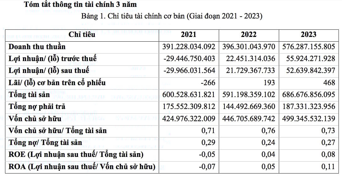Tình hình hoạt động kinh doanh của Y tế Việt Nhật giai đoạn 2021 - 2023