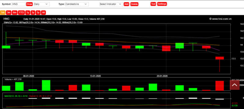 HAGL Agrico của Bầu Đức lỗ kỷ lục 2.325 tỷ đồng, cổ phiếu HNG tụt giảm