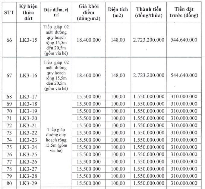 Tỉnh sở hữu 2 đại đô thị của Vinhomes đấu giá 101 lô đất trong tháng 9, giá khởi điểm từ 14,4 triệu đồng/m2