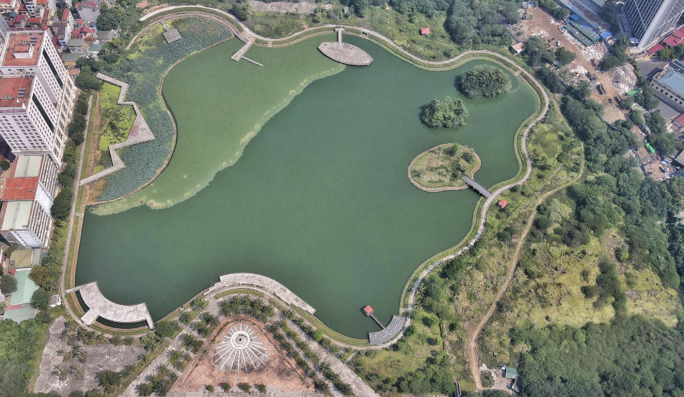 Công viên hồ Phùng Khoang trên cao.