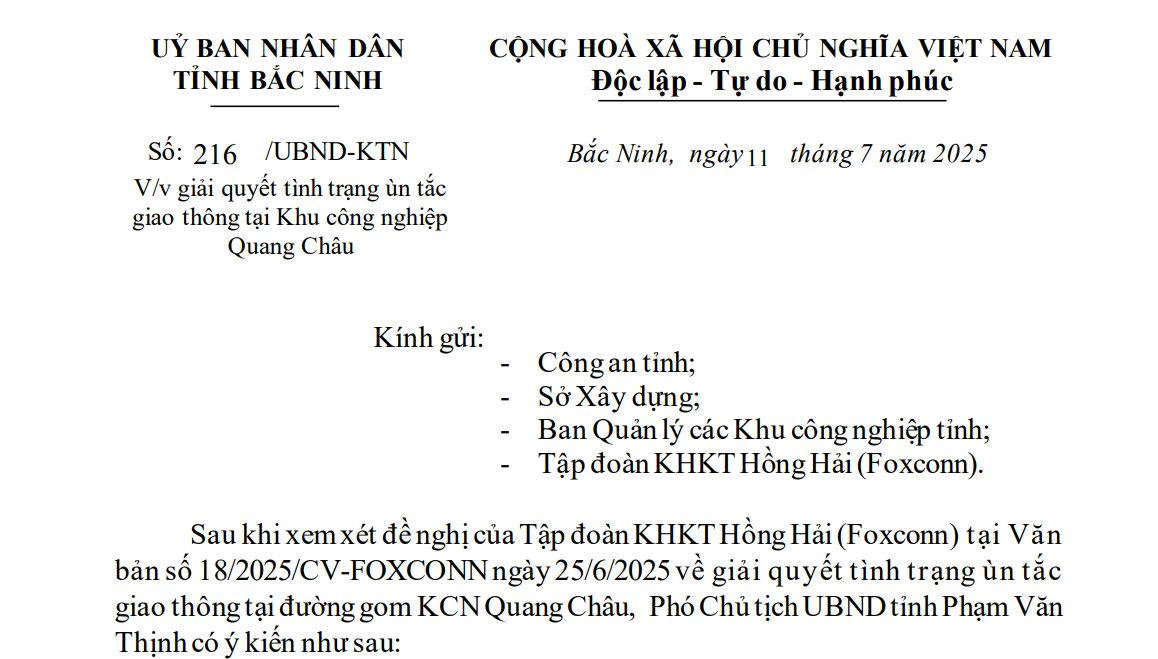 94.000 nhân sự bị tắc đường, 'đại bàng' Foxconn kêu khó lên tỉnh Bắc Ninh
