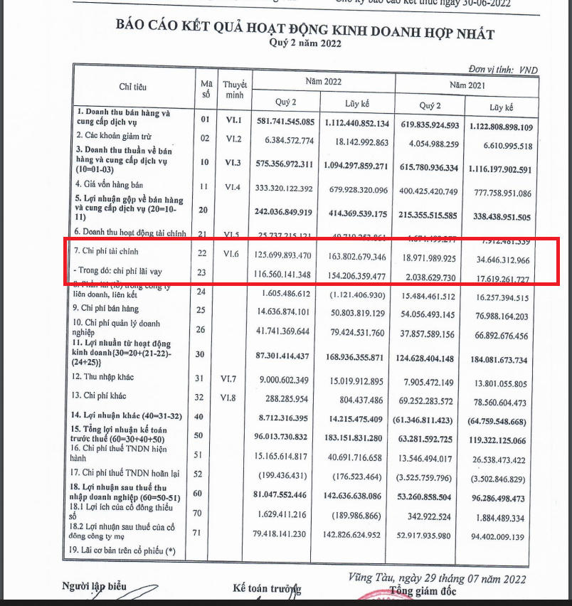 Chi phí tài chính của DIC Corp tăng rất mạnh trong quý 2 và 6 tháng đầu năm.