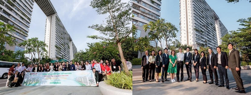 Diamond Lotus Riverside thường xuyên đón tiếp các đoàn khách là chuyên gia, đối tác nước ngoài, giảng viên, sinh viên các trường đại học đến tham quan thực địa (Ảnh: Phúc Khang)