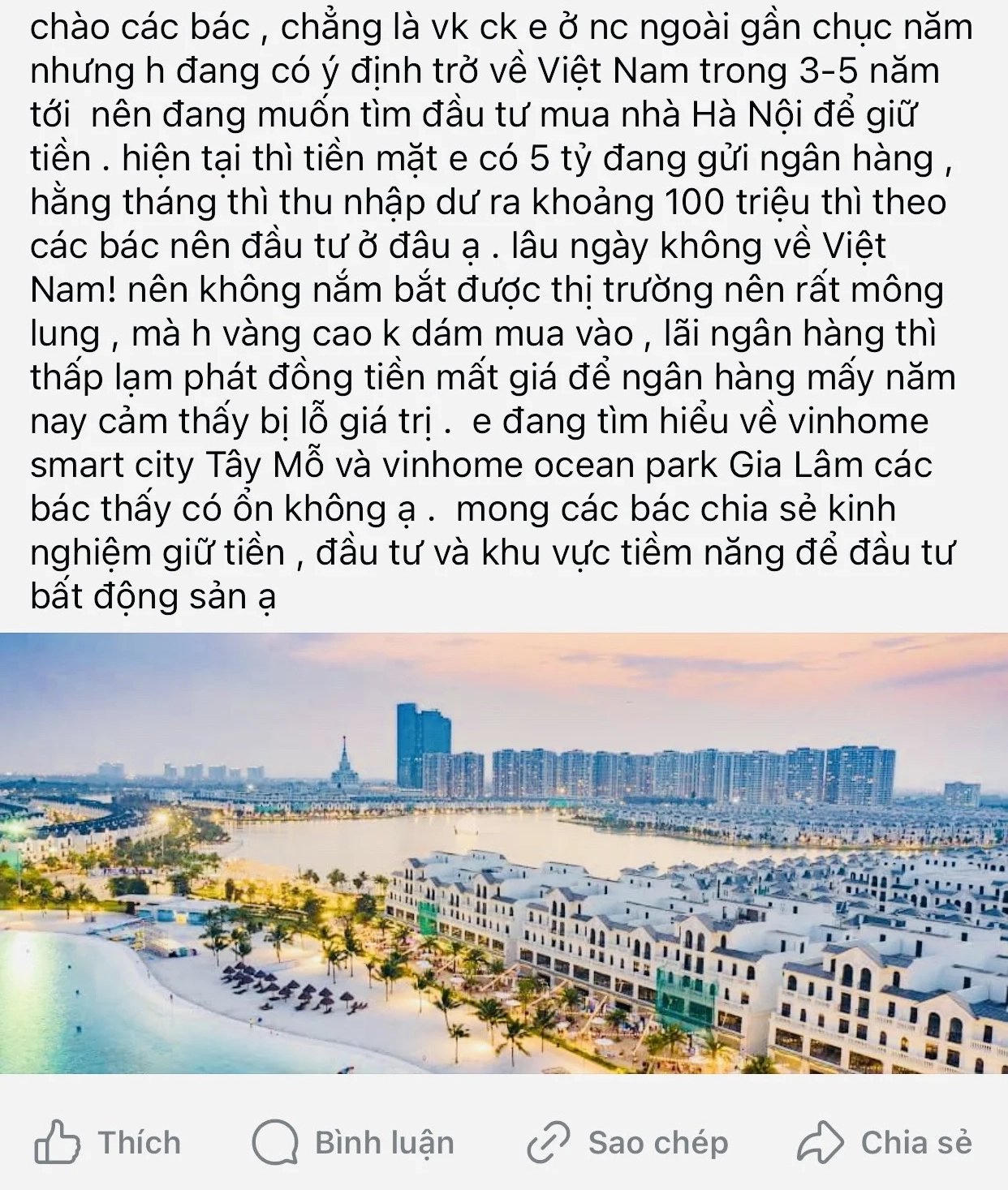 5 năm nữa về Việt Nam, cầm 5 tỷ khó nghĩ chuyện đầu tư nhà đất?
