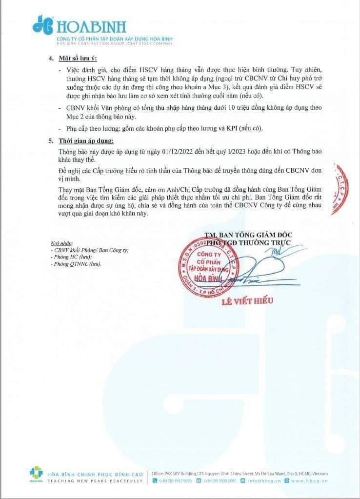 Nguồn: Website của Tập đoàn Xây dựng Hòa Bình.