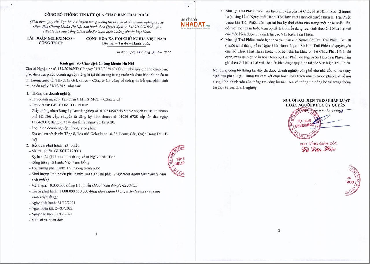 Lô trái phiếu gần nhất được Geleximco huy động giúp công ty thu về hơn 1.000 tỷ đồng. &nbsp;