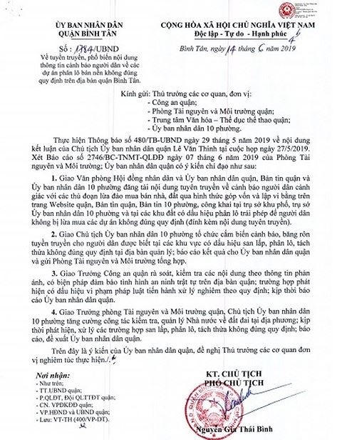 TP. Hồ Chí Minh cảnh báo người dân dự án 'ảo' giăng khắp nơi