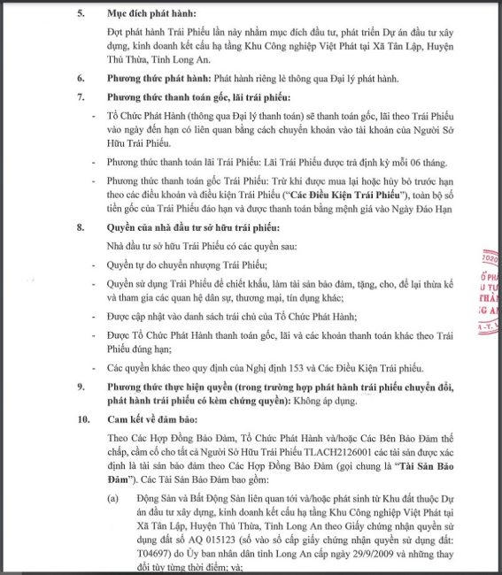 Tân Thành Long An huy động 5.000 tỷ đồng trái phiếu trong duy nhất 1 đợt phát hành. &nbsp;