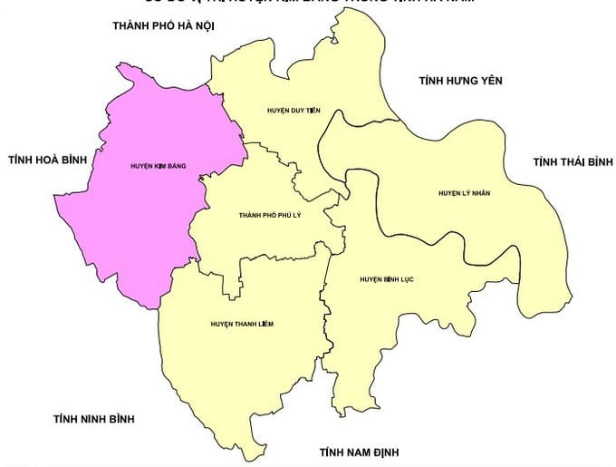Bản đồ hành chính tỉnh Hà Nam. Ảnh: Internet &nbsp;