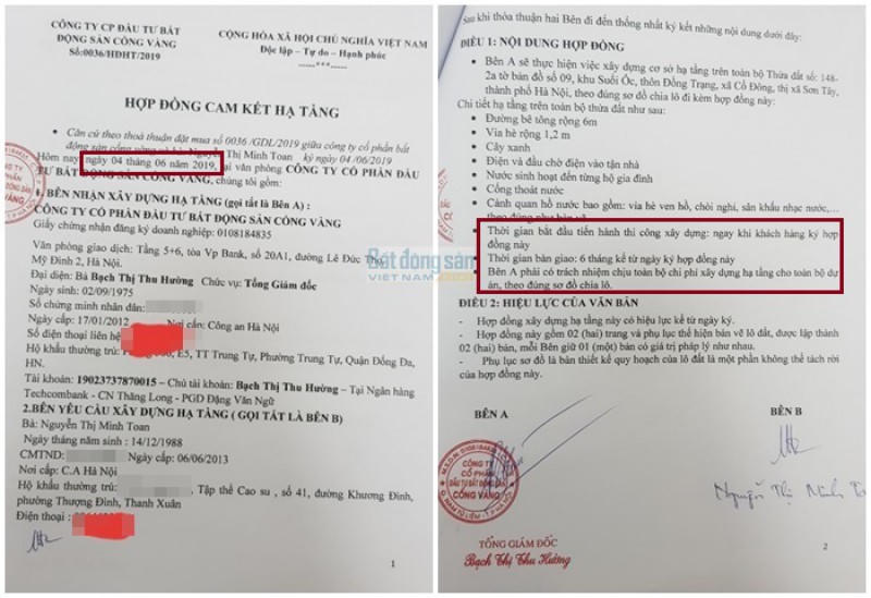 Hé lộ bản “hợp đồng tiền tỷ” giữa nữ Tổng Giám đốc với chủ đất