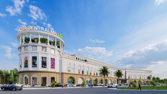 Aqua Central Mall quy mô 1.4ha sẽ mang đến những trải nghiệm mua sắm, ẩm thực giải trí đa sắc màu khi đưa vào vận hành cuối năm 2022 &nbsp;