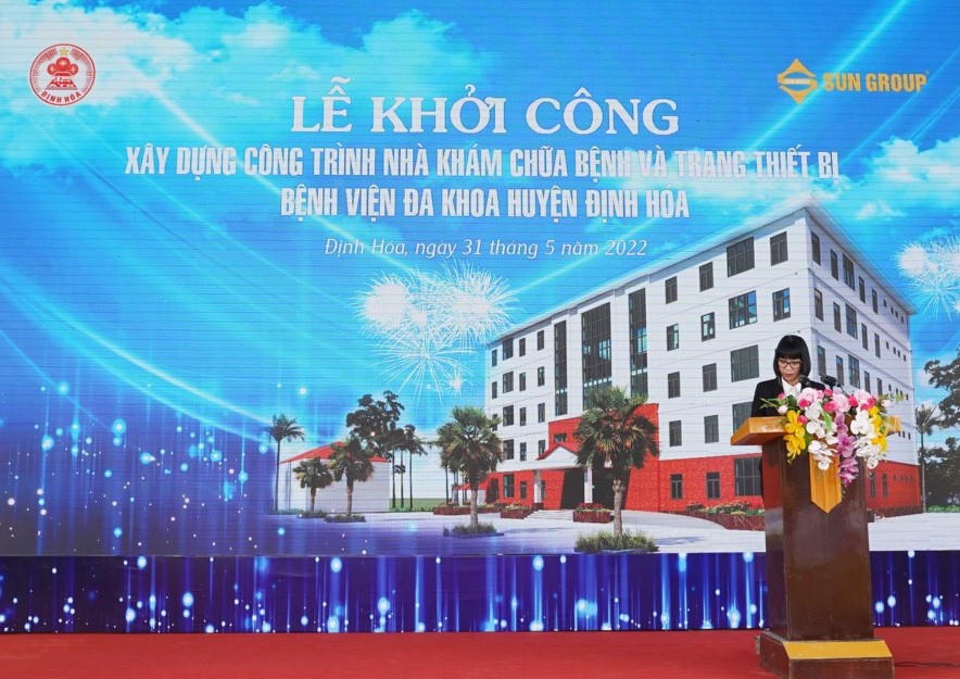 Sun Group tài trợ 50 tỷ đồng xây dựng khu nhà khám chữa bệnh Bệnh viện Đa khoa Định Hóa