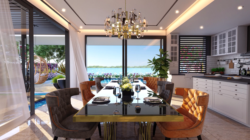 Dù ở phong cách nào, thiết kế kiến trúc tại đảo Phượng Hoàng cũng đề cao tính kết nối tối đa với thiên nhiên, sông nước &nbsp;