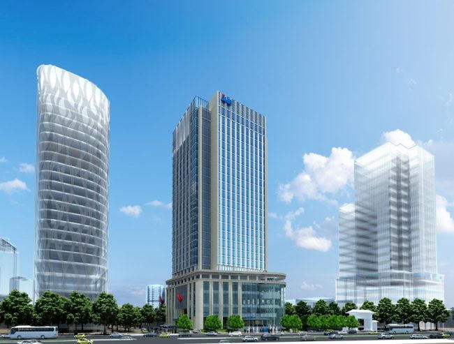 Phối cảnh tòa nhà văn phòng MB Grand Tower. &nbsp;
