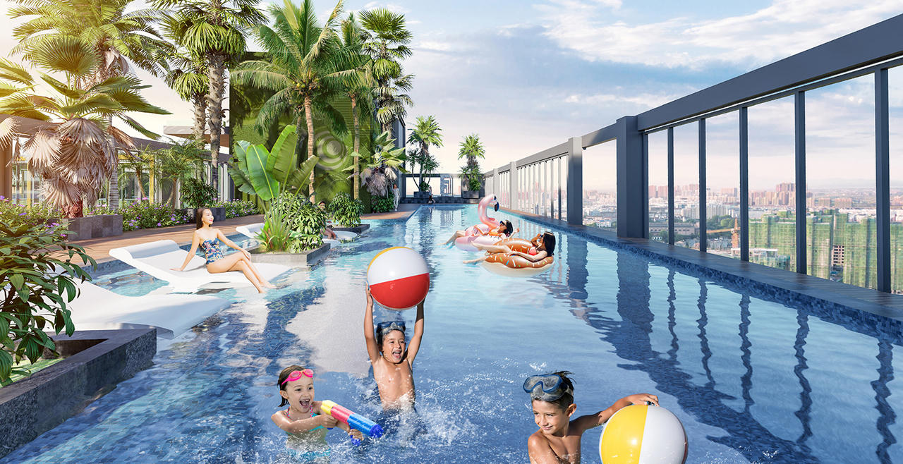 Bể bơi rooftop - một trong số hàng loạt tiện ích nổi bật tại Sunshine Sky City &nbsp;