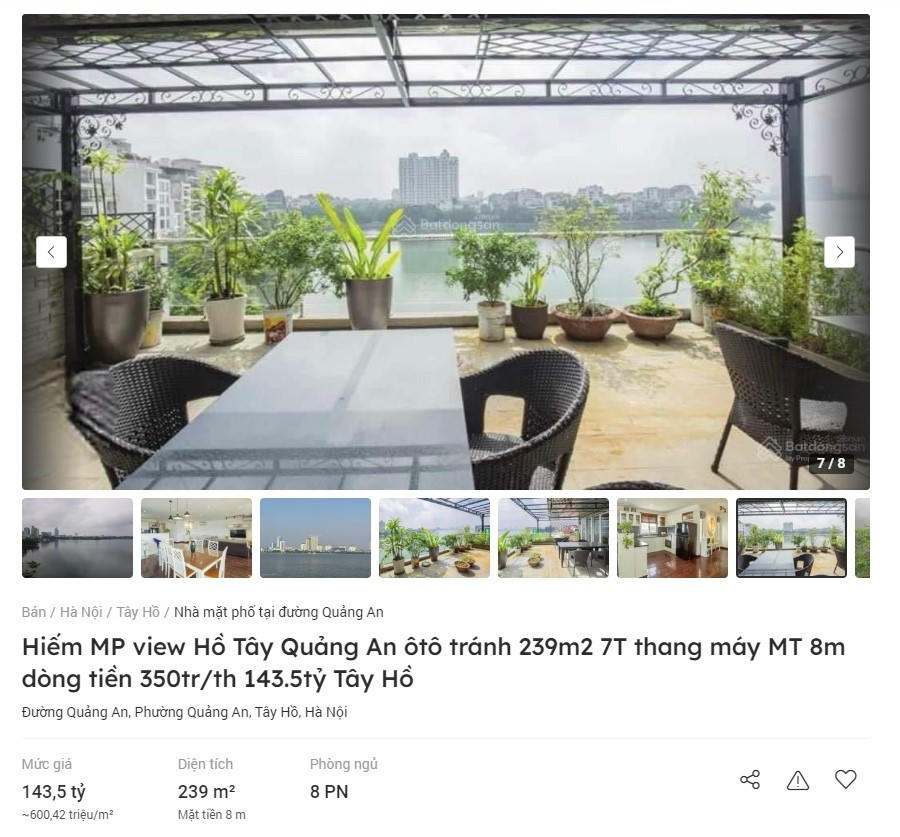 “Cực hiếm” nhà đất được rao bán với giá hàng trăm tỷ tại Hà Nội