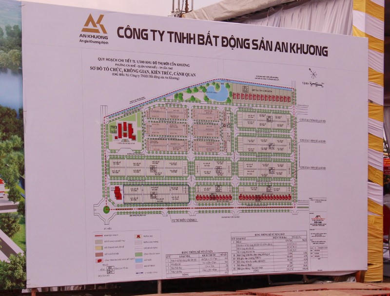 Sơ đồ dự án Khu đô thị mới Cồn Khương &nbsp;