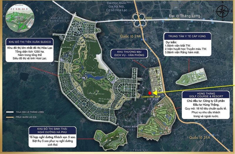 KĐT Tiến xuân nằm trong tổng thể KĐT vệ tinh Hòa Lạc. &nbsp;