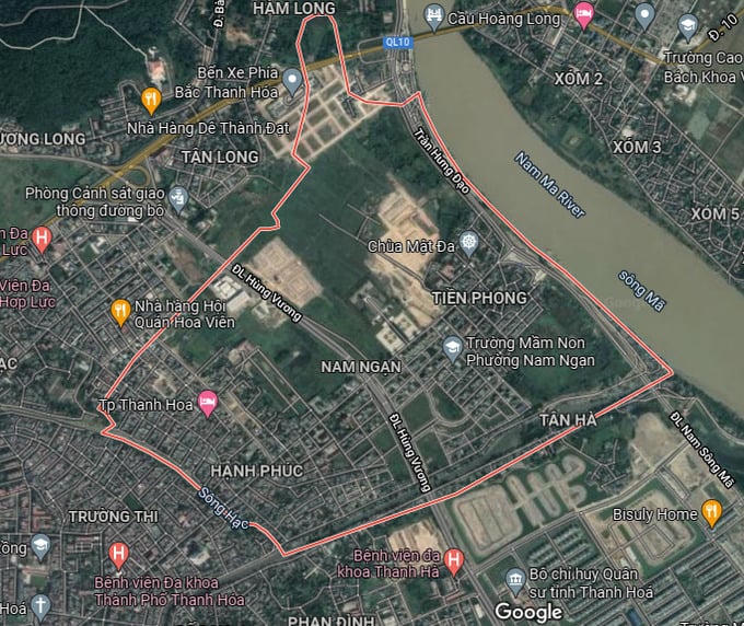 Khu vực phường Nam Ngạn, TP. Thanh Hóa. Ảnh: Internet