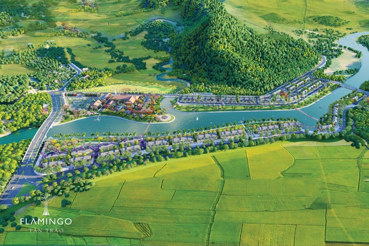 Flamingo Tân Trào được xây dựng trên quỹ đất rộng tới 25ha dọc theo sông Phó Đáy, thuộc trung tâm xã Tân Trào. &nbsp;