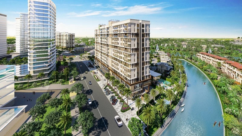 Phối cảnh minh họa Flora Panorama tại trục lộ thương mại nội khu đô thị Mizuki Park &nbsp;