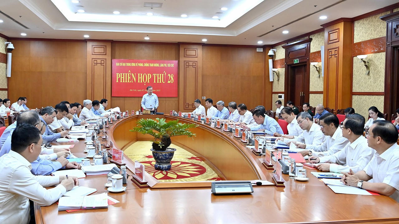 Phiên họp thứ 28 của Ban Chỉ đạo Trung ương về phòng, chống tham nhũng, lãng phí, tiêu cực. (Ảnh: Nhân dân)