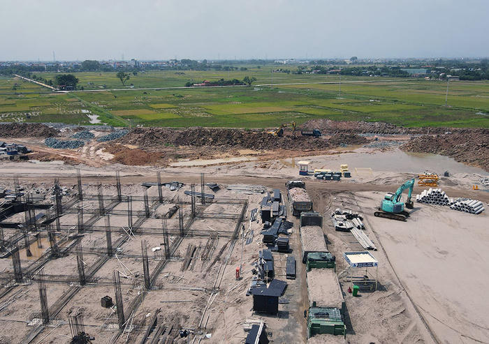 Cận cảnh công trường Bệnh viện Nhi Trung ương cơ sở 2 ở ngoại thành Hà Nội